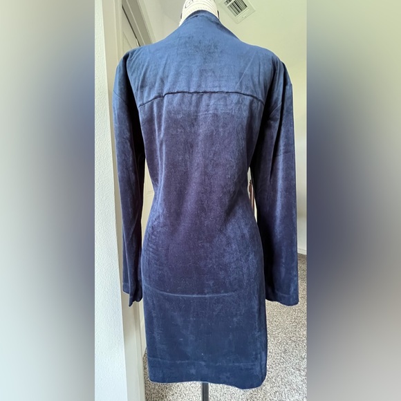 Cynthia Rowley size L Navy Long Sleeve Sheath Dress velour. NWT - Picture 5 of 12